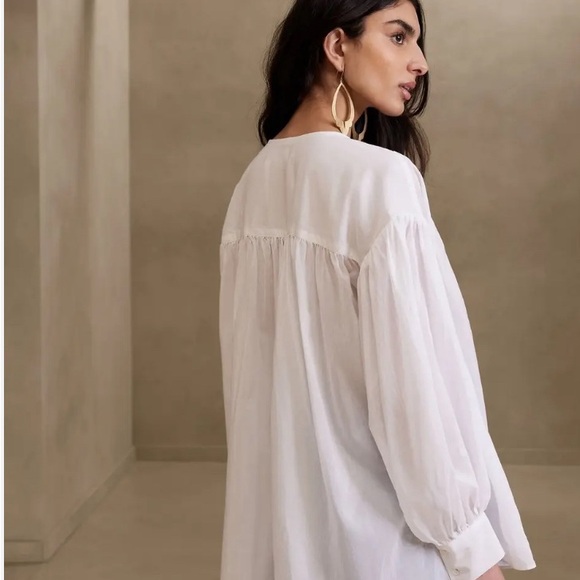 Banana Republic OVERSIZED COTTON-SILK SHIRT / M - Picture 2 of 2